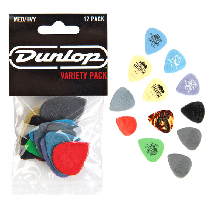 JIM　DUNLOP　Medium/Heavy.　Variety　12　Pack　Pick　Dunlop