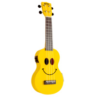 Mahalo Smiley uke Electric Acoustic Yellow