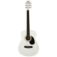 Aria AF-15 Folk Body Acoustic Guitar in White Pearl