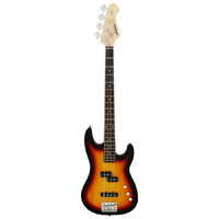 Aria STB-PJ Series Electric Bass Guitar in 3-Tone Sunburst Pickups