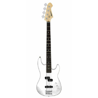 Aria STB-PJ Series Electric Bass Guitar in White Pickups