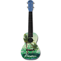Kealoha "Hawaii Palms" Design Concert Ukulele with Blue ABS Resin Body