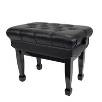 Crown Deluxe Double Padded Height Adjustable Large Piano Stool Height