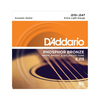 D'Addario EJ15 Phosphor Bronze Custom Light Strings