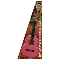 Aria Fiesta 4/4-Size Classical/Nylon String Guitar Pack in Pink