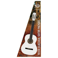 Aria Fiesta 4/4-Size Classical/Nylon String Guitar Pack in White