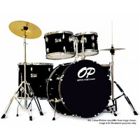 Opus Percussion 5-Piece Rock Drum Kit in Black