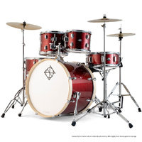 Dixon Spark Standard Series 5-Pce Drum Kit with Cymbals in Cyclone Red