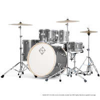 Dixon Spark Standard Series 5-Pce Drum Kit with Cymbals in Cyclone Silver