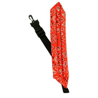 Perris Padded designer Fabric Saxophone Strap in Red Bandana design With Triglide & Plastic Swivel Hook