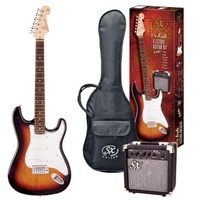 SX 3/4 Stratocaster Style Electric Guitar & Amp Pack - 3 Colour Sunburst
