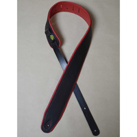 2.5″ Padded Upholstery Leather Strap Black/Red