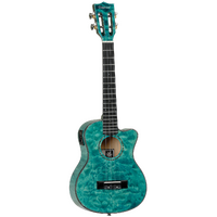 Tanglewood TWT24E Tiare Tenor Tahitian Coral Gloss Quilted Maple Cutaway Ukulele w/Pick Up