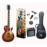 SX Les Paul Style Electric Guitar & Amp Pack - Cherry Sunburst